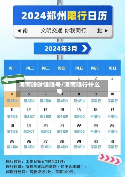 海南啥时候限号/海南限行什么号