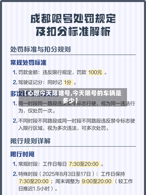 【心想今天限啥号,今天限号的车辆是多少】-第1张图片