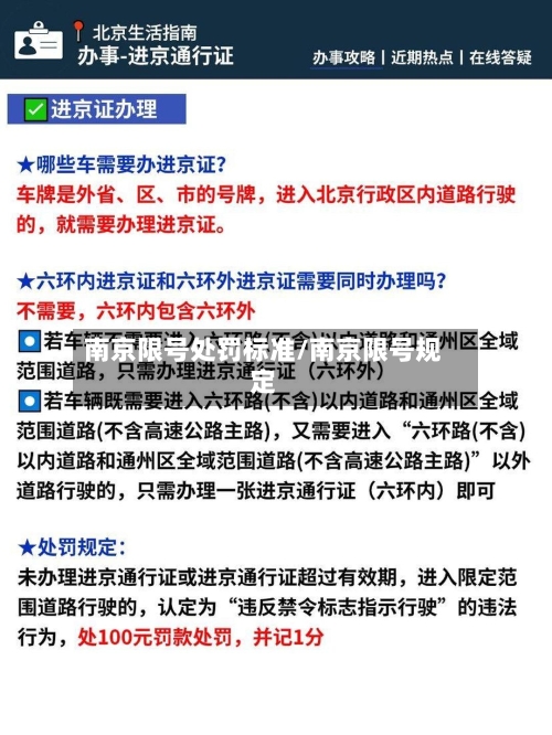 南京限号处罚标准/南京限号规定-第3张图片