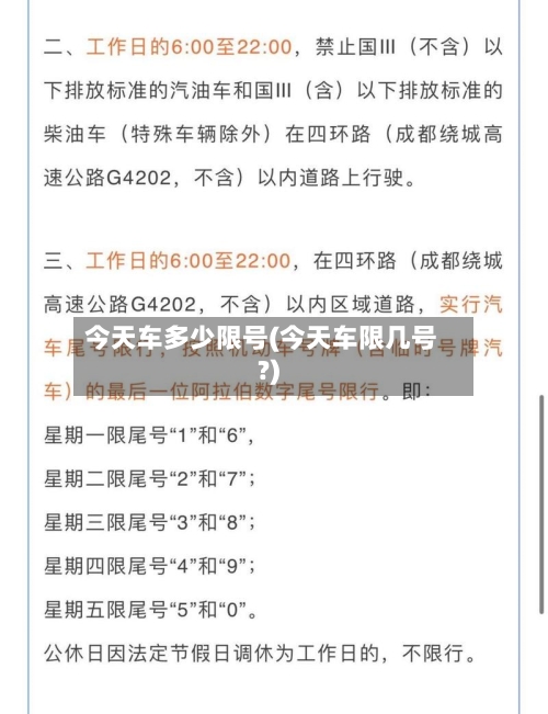 今天车多少限号(今天车限几号?)-第2张图片