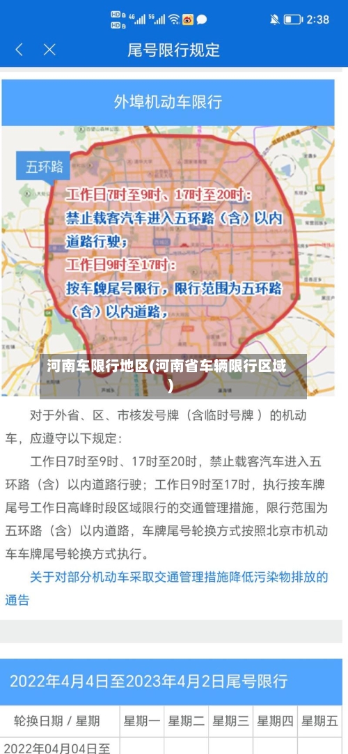 河南车限行地区(河南省车辆限行区域)-第3张图片