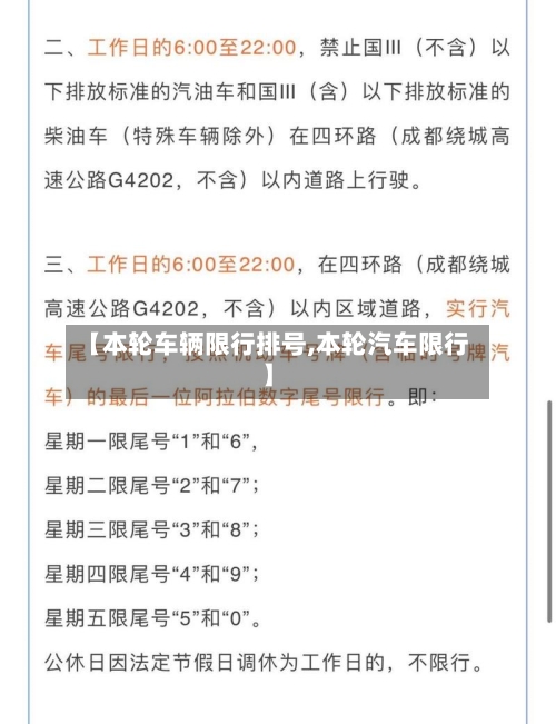 【本轮车辆限行排号,本轮汽车限行】
