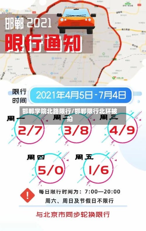 邯郸学院北路限行/邯郸限行北环被拍