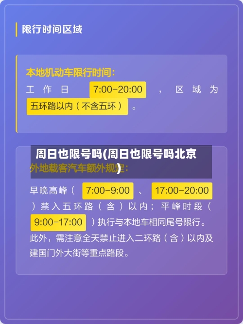 周日也限号吗(周日也限号吗北京)
