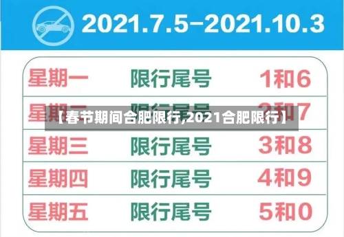 【春节期间合肥限行,2021合肥限行】-第2张图片