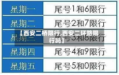 【西安二桥限行,西安二环路限行吗】-第2张图片