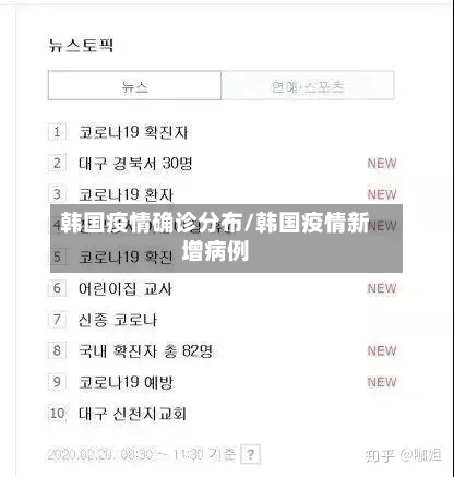 韩国疫情确诊分布/韩国疫情新增病例-第2张图片