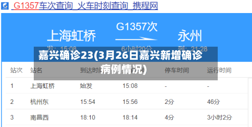 嘉兴确诊23(3月26日嘉兴新增确诊病例情况)