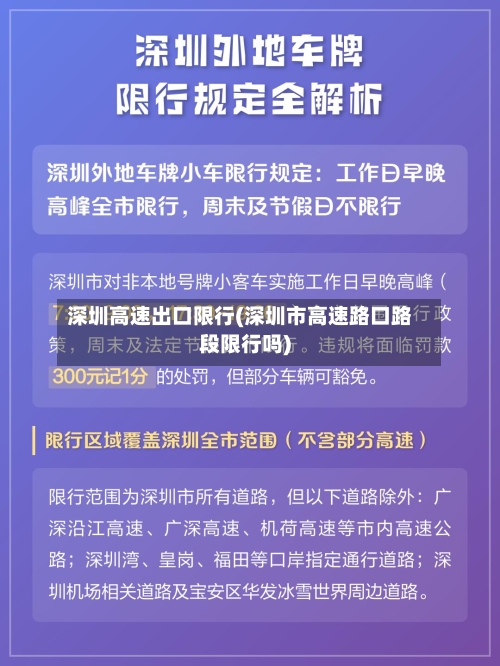 深圳高速出口限行(深圳市高速路口路段限行吗)-第2张图片