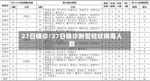27日确诊/27日确诊新型冠状病毒人数-第2张图片