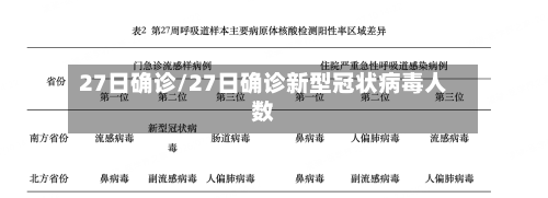 27日确诊/27日确诊新型冠状病毒人数-第3张图片