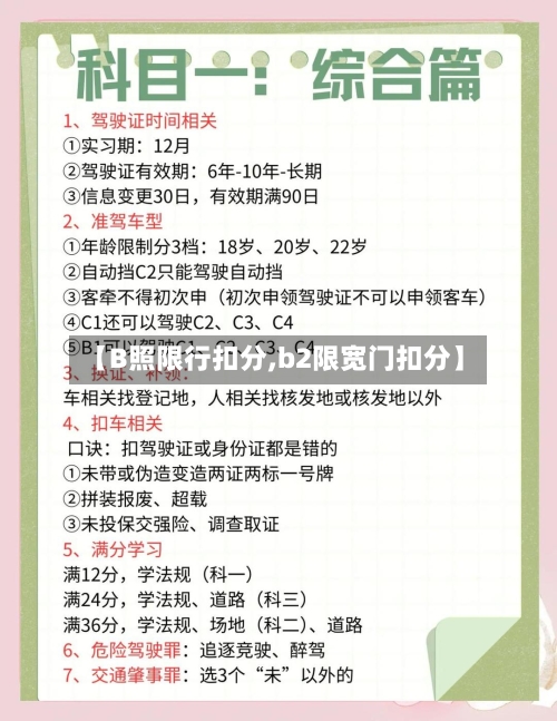 【B照限行扣分,b2限宽门扣分】-第2张图片