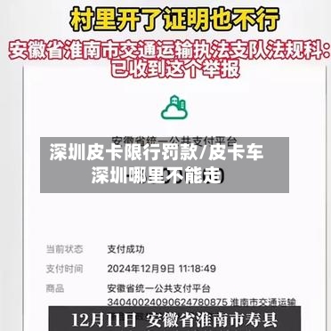 深圳皮卡限行罚款/皮卡车深圳哪里不能走