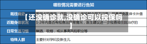 【还没确诊就,没确诊可以投保吗】-第2张图片