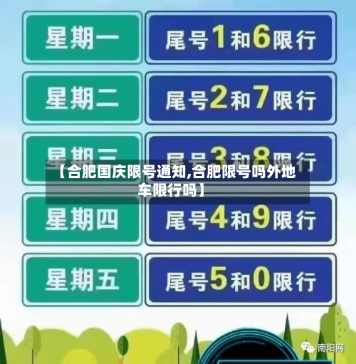 【合肥国庆限号通知,合肥限号吗外地车限行吗】-第2张图片