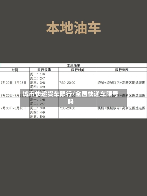 城市快递货车限行/全国快递车限号吗-第3张图片