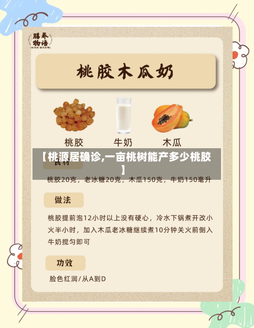 【桃源居确诊,一亩桃树能产多少桃胶】-第2张图片