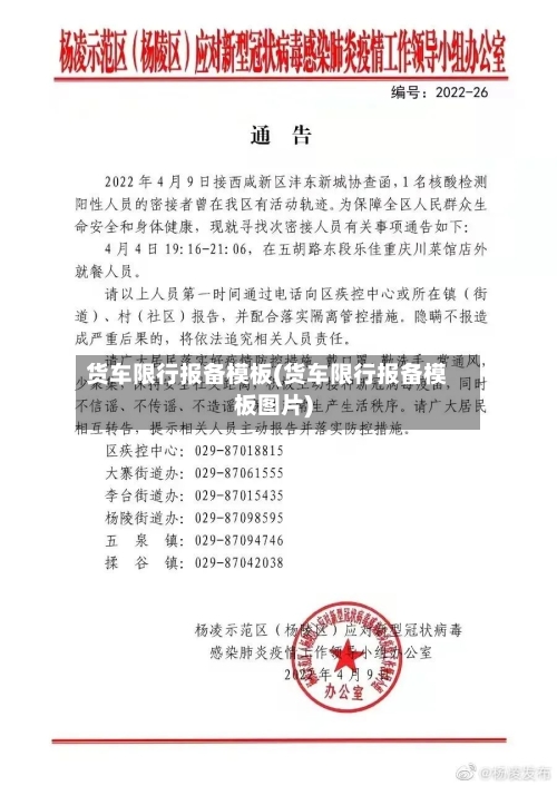 货车限行报备模板(货车限行报备模板图片)