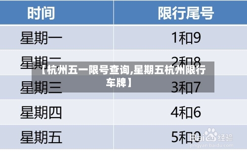 【杭州五一限号查询,星期五杭州限行车牌】-第3张图片