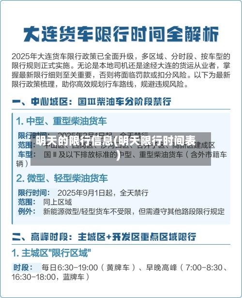明天的限行信息(明天限行时间表)