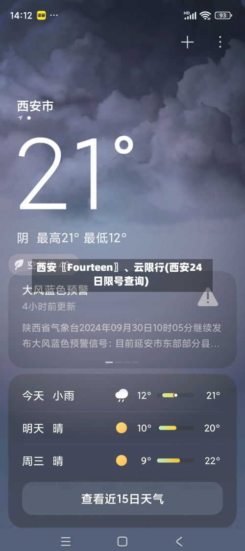 西安〖Fourteen〗、云限行(西安24日限号查询)-第2张图片